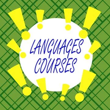 Word writing text Languages Courses. Business concept for set of classes or a Stock Illustration