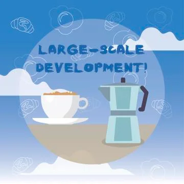 Word writing text Large Scale Development. Business concept for Develop on an 스톡 일러스트