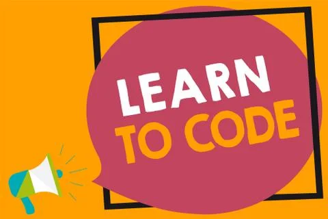 Word writing text Learn To Code. Business concept for Learn to write Software Be 스톡 일러스트
