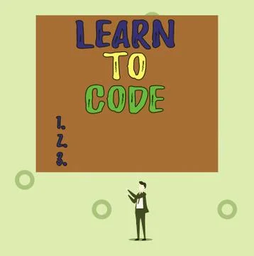 Word writing text Learn To Code. Business concept for Learn to write Software Be Stock Illustration