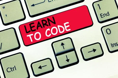 Word writing text Learn To Code. Business concept for Learn to write Software Be Stockfoto's