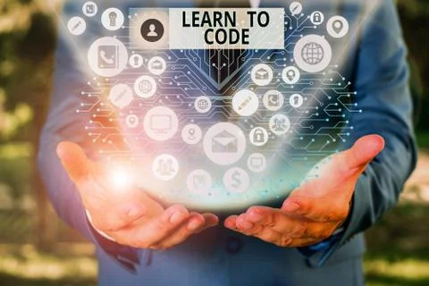 Word writing text Learn To Code. Business concept for Learn to write Software Be 写真素材