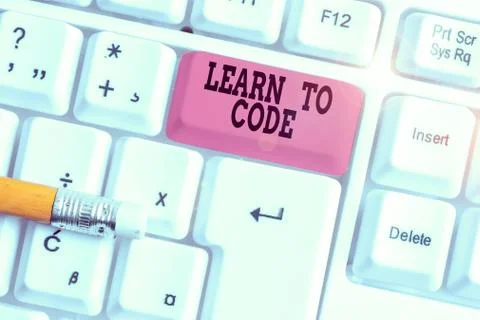 Word writing text Learn To Code. Business concept for Learn to write Software Be Stockfoto's