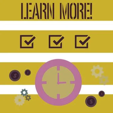 Word writing text Learn More. Business concept for Study harder Develop new Illustrazione stock