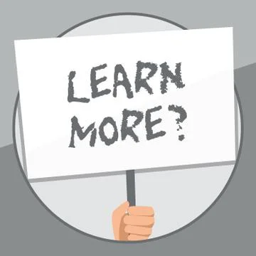 Word writing text Learn More question. Business concept for gain knowledge or Stock Illustration