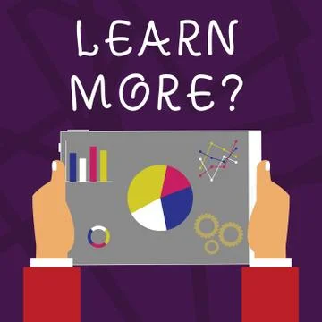Word writing text Learn More question. Business concept for gain knowledge or Stock Illustration