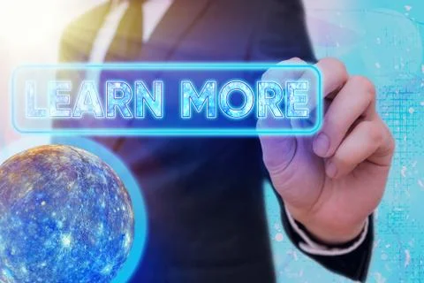 Word writing text Learn More. Business concept for knowledge or skill acquired 스톡 사진