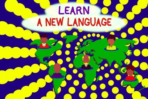 Word writing text Learn A New Language. Business concept for Study Words other Stock Illustration