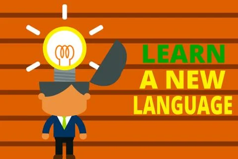 Word writing text Learn A New Language. Business concept for Study Words other Ilustración de archivo