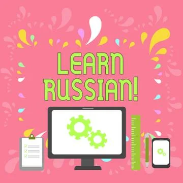 Word writing text Learn Russian. Business concept for gain or acquire knowled Stock-Illustration