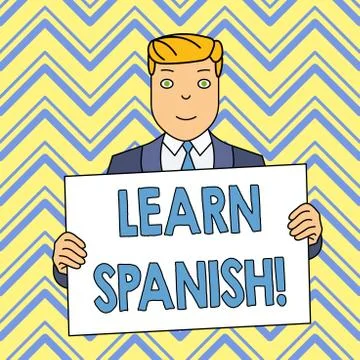 Word writing text Learn Spanish. Business concept for gain or acquire knowled Stock Illustration