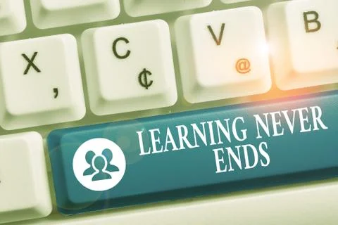 Word writing text Learning Never Ends. Business concept for Life Long Foto stock