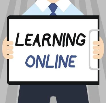 Word writing text Learning Online. Business concept for Learn something new with Illustrazione stock