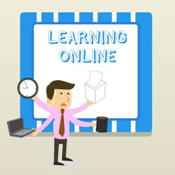 Word writing text Learning Online. Business concept for Learn something new with イラスト素材