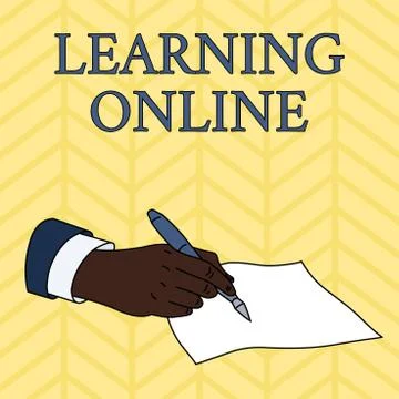 Word writing text Learning Online. Business concept for Learn something new with イラスト素材