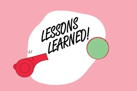 Word writing text Lessons Learned. Business concept for information reflects Illustrazione stock