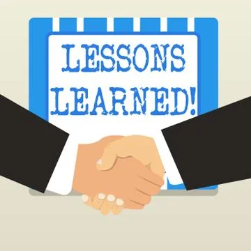 Word writing text Lessons Learned. Business concept for experiences distilled Stock Illustration