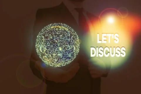 Word writing text Let S Discuss. Business concept for asking someone to talk Stock Photos