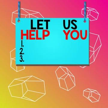 Word writing text Let Us Help You. Business concept for Offering a service to Stock Illustration