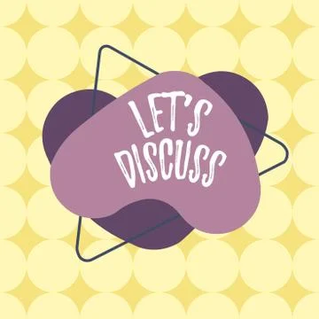 Word writing text Lets Discuss. Business concept for asking someone to talk Stock Illustration