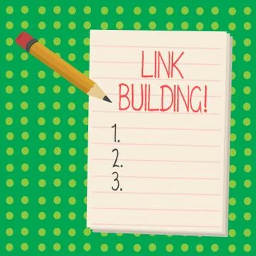Word writing text Link Building. Business concept for Process of acquiring Stock Illustration