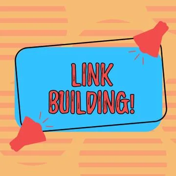 Word writing text Link Building. Business concept for Process of acquiring Ilustración de archivo