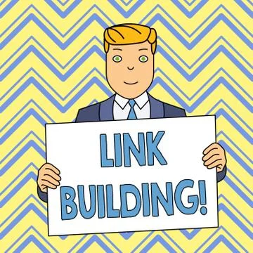 Word writing text Link Building. Business concept for process of acquiring hy 스톡 일러스트