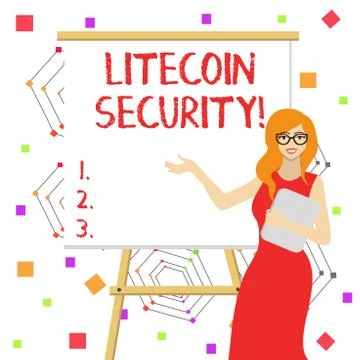 Word writing text Litecoin Security. Business concept for peertopeer Ilustración de archivo