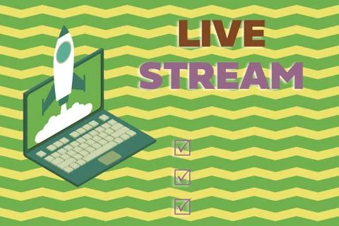 Word writing text Live Stream. Business concept for transmit or receive video Stock Illustration