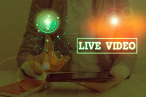 Word writing text Live Video. Business concept for broadcast a live video or Stock Photos