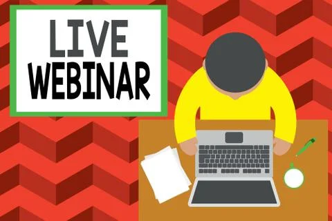 Word writing text Live Webinar. Business concept for Interactive seminar Stock Illustration