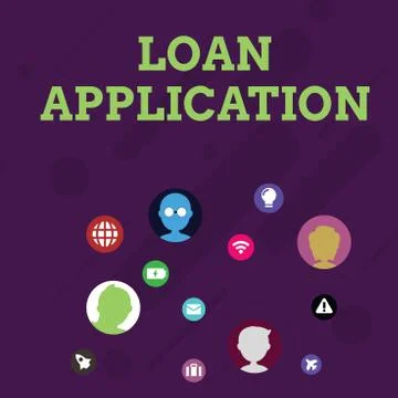 Word writing text Loan Application. Business concept for Document that provides Ilustração Stock