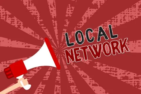 Word writing text Local Network. Business concept for Intranet LAN Radio Waves Stock Illustration