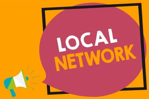 Word writing text Local Network. Business concept for Intranet LAN Radio Waves Ilustración de archivo