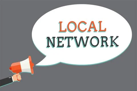 Word writing text Local Network. Business concept for Intranet LAN Radio Waves Stock Illustration