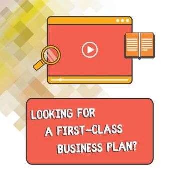 Word writing text Looking For A First Class Business Plan. Business concept for Stock Illustration