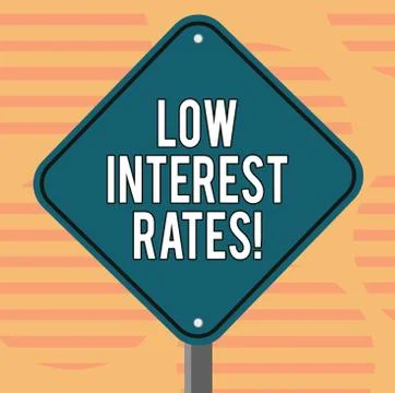 Word writing text Low Interest Rates. Business concept for meant to stimulate Stock Illustration