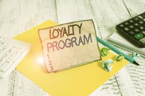 Word writing text Loyalty Program. Business concept for marketing effort that Stock Photos