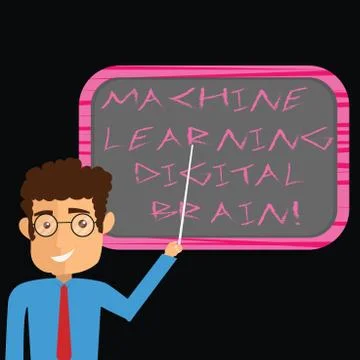 Word writing text Machine Learning Digital Brain. Business concept for Stockillustratie