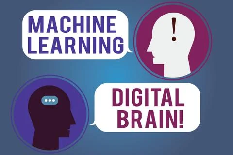 Word writing text Machine Learning Digital Brain. Business concept for Stock Illustration
