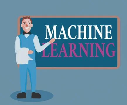 Word writing text Machine Learning. Business concept for give computers the Illustrazione stock