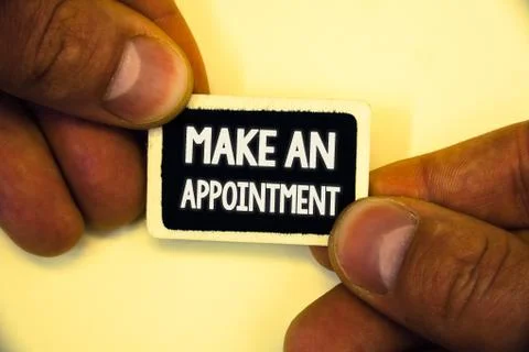 Word writing text Make An Appointment. Business concept for Schedule Arrangem Stock Photos