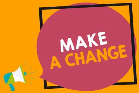 Word writing text Make A Change. Business concept for Create a Difference Stock Illustration