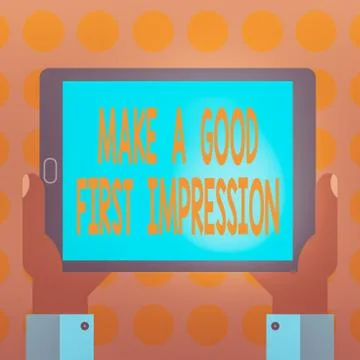 Word writing text Make A Good First Impression. Business concept for Introduce Illustration