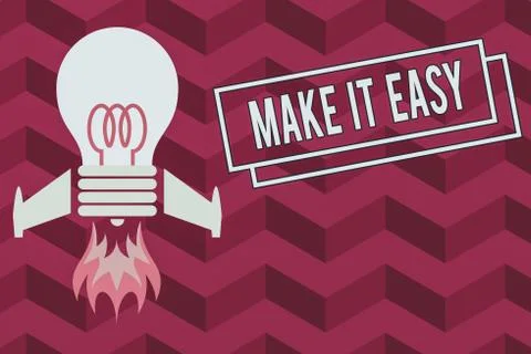 Word writing text Make It Easy. Business concept for Smart approach Effortless Stock Illustration