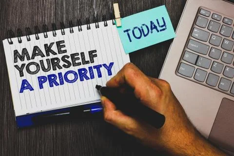 Word writing text Make Yourself A Priority. Business concept for Think in your 스톡 사진