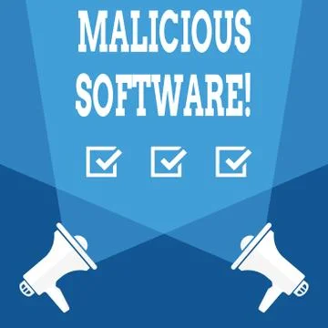 Word writing text Malicious Software. Business concept for the software that 스톡 일러스트