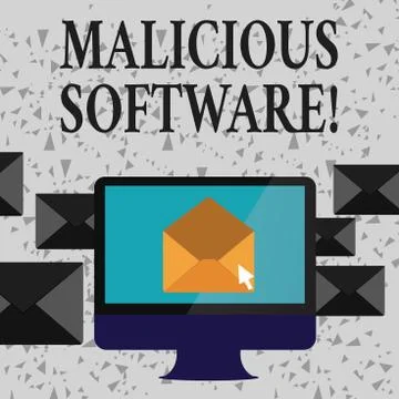Word writing text Malicious Software. Business concept for the software that 스톡 일러스트