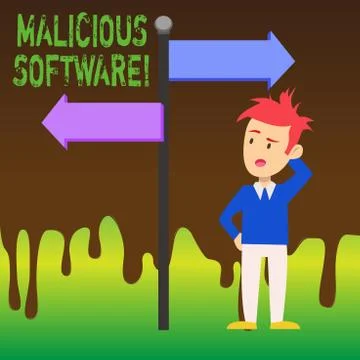 Word writing text Malicious Software. Business concept for the software that 스톡 일러스트