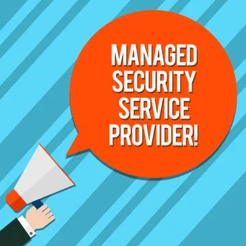 Word writing text Managed Security Service Provider. Business concept for Safety Stock Illustration